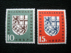 Germania / Saar ,serie marci postale neuzate MNH, 1957 foto