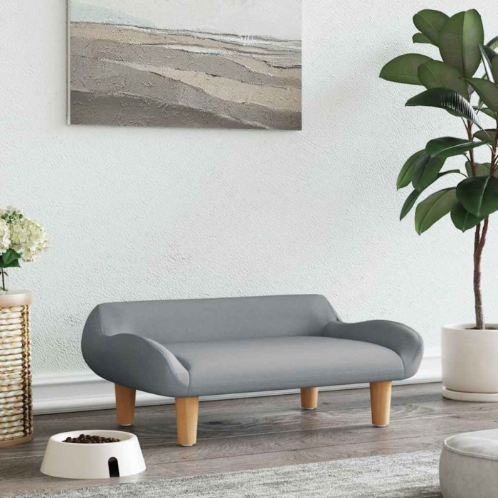 Pat de c&acirc;ini, gri deschis, 70x40x24 cm, material textil
