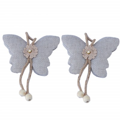 Set cordon de strangere Pufo Butterfly pentru draperie sau perdea cu magnet, 2 buc, gri foto