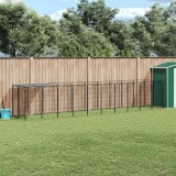 vidaXL Padoc pentru c&acirc;ini, negru, 6,05 m&sup2;, oțel 3082201