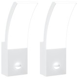 Cumpara ieftin Lampi exterioare de perete LED/senzor 2 buc alb aluminiu turnat