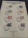 Foaie speciala de prezentare Olimpiada Berlin 1936, MI. 609-616, rara, cota buna, stare buna