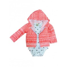 Hanorac pentru bebelusi cu body - Little teddy (Marime Disponibila: 18 luni)