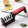 Ascutitor cutite si foarfeci, multifunctional, negru cu rosu, 4 nivele, KU01