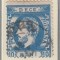 ROMANIA 1872 LP 36 REGELE CAROL I CU BARBA 10 BANI ALBASTRU T2 EROARE STAMPILAT