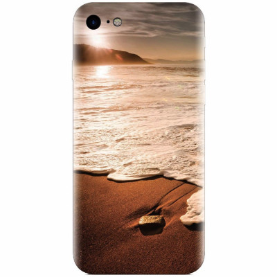 Husa silicon pentru Apple Iphone 8, Sunset Foamy Beach Wave foto