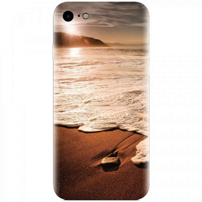 Husa silicon pentru Apple Iphone 5 / 5S / SE, Sunset Foamy Beach Wave