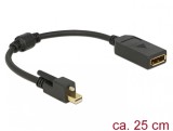 Adaptor mini Displayport 1.2 la Displayport cu surub T-M 4K, Delock 62638