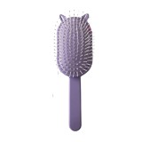 Cumpara ieftin Perie de par cu urechi de pisica, profesionala, anti-incalcire, cu peri flexibili si varfuri rotunjite, maner ergonomic, pentru uz zilnic, 22 cm, mov