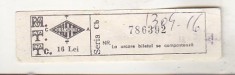 bnk div Romania Autotransport- bilet de calatorie - 16 lei - 1991