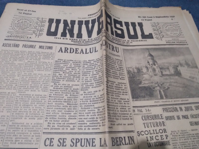 ZIARUL UNIVERSUL 2 SEPTEMBRIE 1940 foto