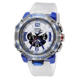 Ceas de mana barbatesc Smael Stil Militar Army Cronometru Alarma Quartz Dual Time Sport Alb