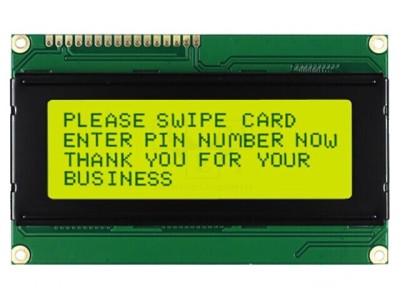 Afişaj LCD alfanumeric 20x2 LED galben-verde foto
