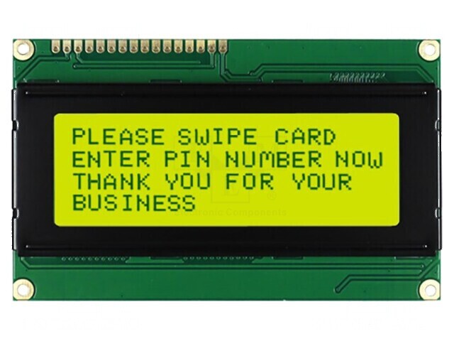 Afişaj LCD alfanumeric 20x2 LED galben-verde