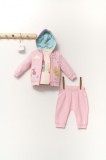 Set de 3 piese de trening Scufita rosie pentru bebelusi, Tongs baby (Marime: 6-9 luni, Culoare: Corai)