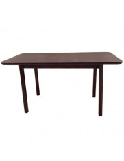 Masa extensibila lemn masiv, living si bucatarie, DM4 Maxima, blat MDF Furniruit, colturi rotunjite, 6 persoane, 120-150x70x76 cm, nuc