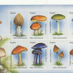 Angola 1999-Flora,Ciuperci,bloc 6 val, dantelate,MNH,Mi.1398-1405