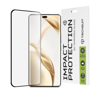 Folie pentru Honor 200 Pro - Techsuit 111D Full Cover / Full Glue Glass / 3D Curved Screen - Black foto