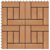VidaXL Plăci de pardoseală 11 buc, culoare tec, 30 x 30 cm, WPC, 1 mp