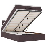 Cumpara ieftin Cadru de pat otoman cu saltea tesatura maro inchis 120x190 cm