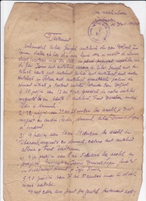 AMS @ - TESTAMENT ANUL 1948, JUDEȚUL VASLUI, REPUBLICA POPULARĂ ROM&amp;Acirc;NĂ, francatura multipla foto