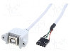 Cablu conector 5pin, USB B soclu, USB 2.0, lungime 1.5m, {{Culoare izola&amp;#355;ie}}, BQ CABLE - USBBJ-1.5