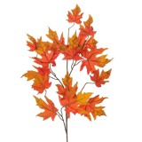 Ramură Artificială Decorativă, Frunze, Platan, Portocaliu, 83cm