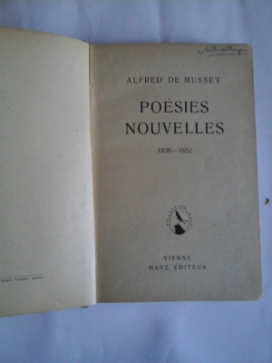 POESIES NOUVELLES 1836-1852 - ALFRED DE MUSSET - Iimprimerie Vienne Manz foto