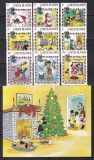 Caicos 1983 - Crăciun - Walt Disney, Serie + Colita, MNH