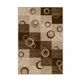 Covor Model Daffi 13058-120, Marime 50 x 80 cm, Crem, Maro, Inaltime Fir 6 mm, Antialergic, Polipropilena, Living, Dormitor, Sufragerie, Birou