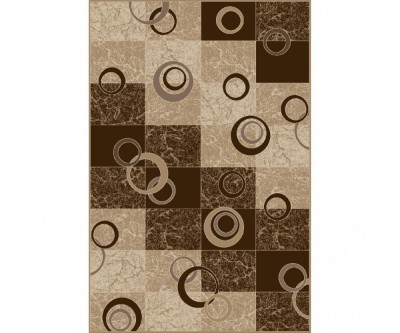 Covor Model Daffi 13058-120, Marime 50 x 80 cm, Crem, Maro, Inaltime Fir 6 mm, Antialergic, Polipropilena, Living, Dormitor, Sufragerie, Birou foto
