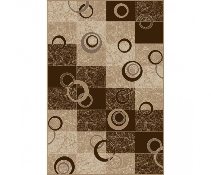 Covor Model Daffi 13058-120, Marime 50 x 80 cm, Crem, Maro, Inaltime Fir 6 mm, Antialergic, Polipropilena, Living, Dormitor, Sufragerie, Birou