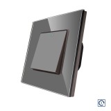Cumpara ieftin Intrerupator mecanic simplu cu revenire Luxion, rama din sticla, gri