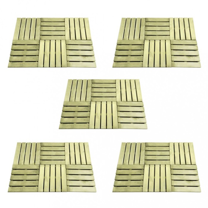 vidaXL Plăci de pardoseală, 30 buc., verde, 50 x 50 cm, lemn 276433