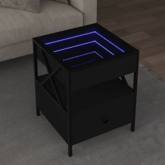 vidaXL Măsuță de cafea cu LED infinity, negru, 40x40x51 cm 847717