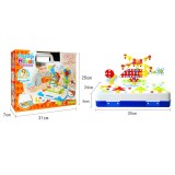 Jucarie educativa si interactiva STEM set de constructie puzzle cu bormasina pentru inginerie 2D si 3D 237 piese si carcasa portabila
