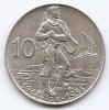 Cehoslovacia 10 Koruny 1954 - (Revoltă slovacă) Argint, 30 mm, Md5, KM-40, Europa
