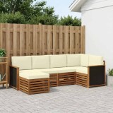 vidaXL Set canapea sectională gradina modular lemn acacia Natural Crem cu pernă