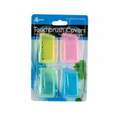 Set 4x Capace Periuta Dinti, Zamo®, Toothbrush Covers, pentru Protectie, Multicolor