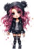 Sticker decorativ, Printesa Rock, Roz, 83 cm, 1331STK-11