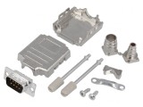 Conector D-Sub 9 Pin Tată pentru Cablu - Set Complet Negru