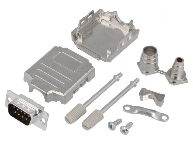 Conector D-Sub 9 Pin Tată pentru Cablu - Set Complet Negru