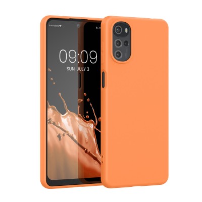 Husa Kwmobile pentru Motorola Moto G22, Silicon, Portocaliu, 58208.150 foto