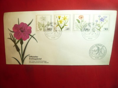 Plic FDC - Flora- 1980 Berlin , 4 valori foto