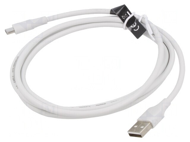 Cablu USB 2.0 USB-A la USB-C 1.5m Alb 3A