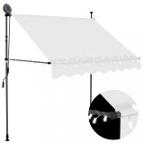 Copertina Retractabila Manuala cu LED 200 cm Crem Terasa Balcon Gradina Poliester