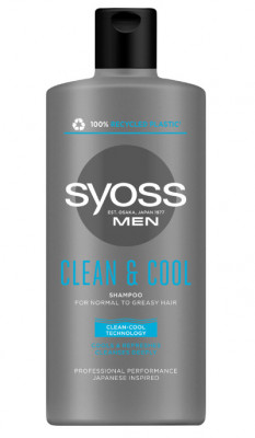 Sampon Syoss Men Clean &amp;amp; Cool pentru par normal spre gras, 440 ml foto
