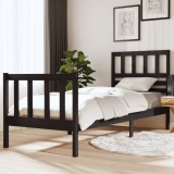 VidaXL Cadru de pat mic single, negru, 75x190 cm, lemn masiv