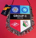 Fanion Grupa C-fotbal LEICESTER CITY, NAPOLI, LEGIA VARSOVIA, SPARTAK MOSCOVA(Europa League 2021-2022)-produs nou, oficial