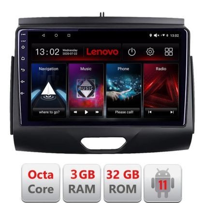 Navigatie Ford Ranger 2015- cu cd Android radio gps internet Octa Core 3+32 Kit-574-2020+EDT-E509 LENOVO LITE CarStore Technology